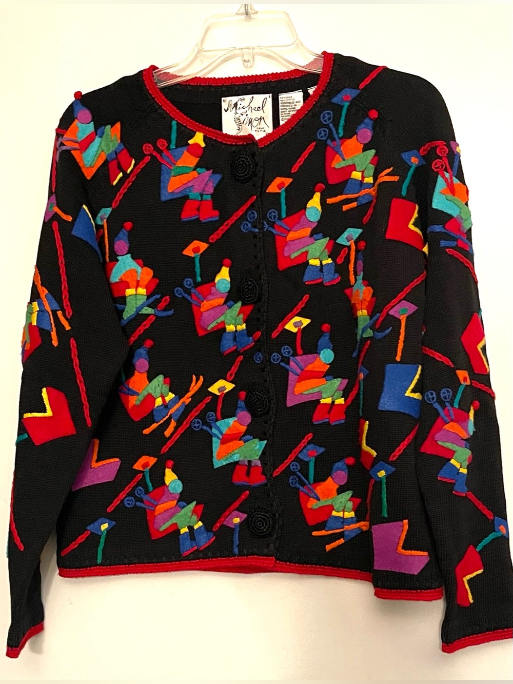 Vintage Michael Simon New York Cardigan.  Ski lift skiers size Small